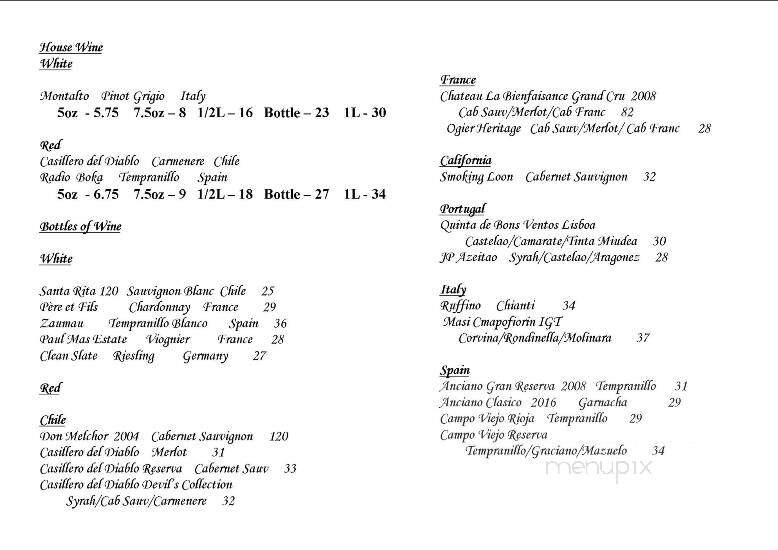 Camino Bistro - Toronto, ON menu_pic