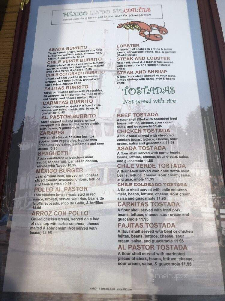 Mexico Lindo Mexican & Seafood Restaurant - Hesperia, CA menu_pic