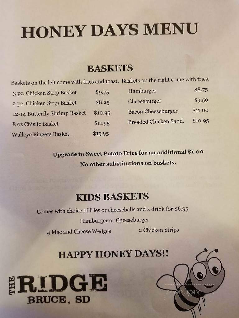 The Ridge - Bruce, SD menu_pic
