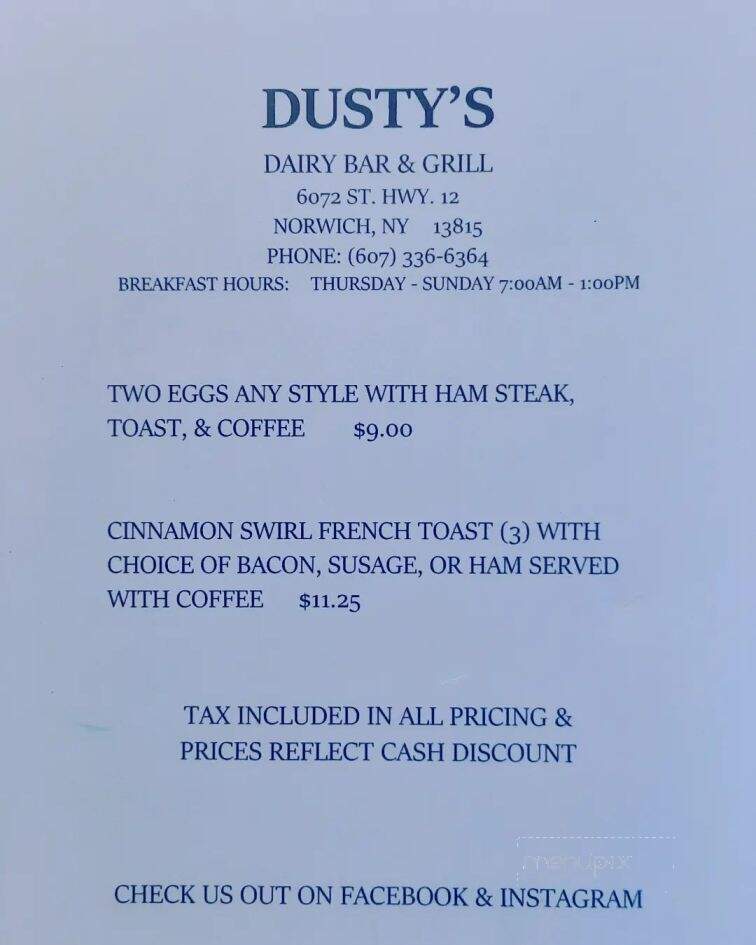 Dusty's Dairy Bar & Grill - Norwich, NY
