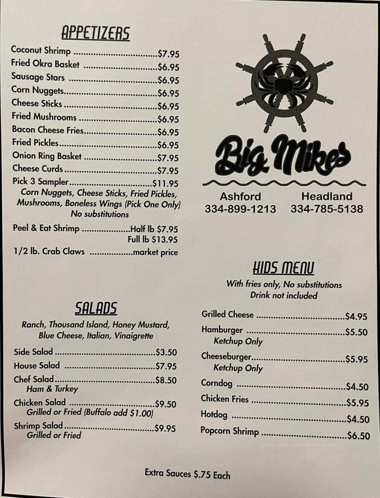 Big Mike's Sports Grill & Seafood Market - Ashford, AL