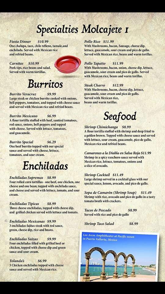 Molcajete Mexican Restaurant - Lepanto, AR menu_pic
