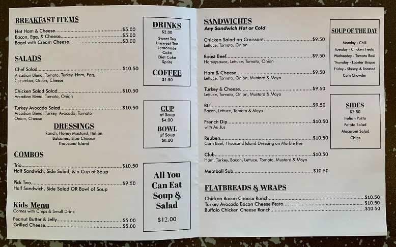 Daisy Mae's Cafe - Springfield, GA menu_pic