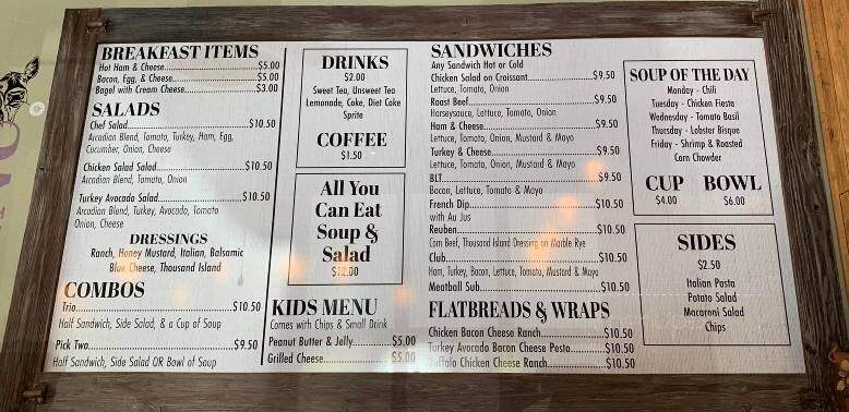 Daisy Mae's Cafe - Springfield, GA menu_pic