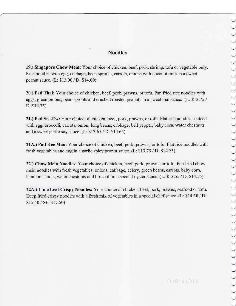 Lime Leaf Asian Fusion - Lacey, WA menu_pic