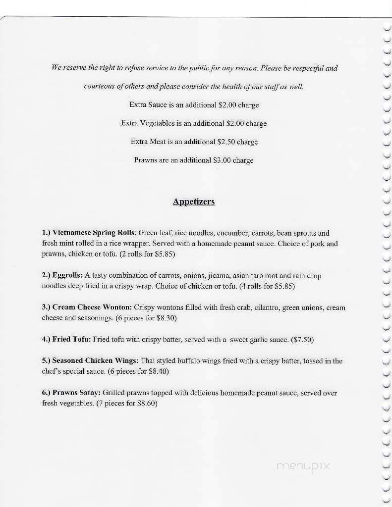 Lime Leaf Asian Fusion - Lacey, WA menu_pic