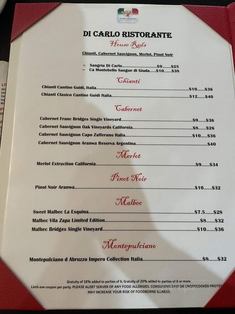 Di Carlo Restaurant - Kissimmee, FL menu_pic