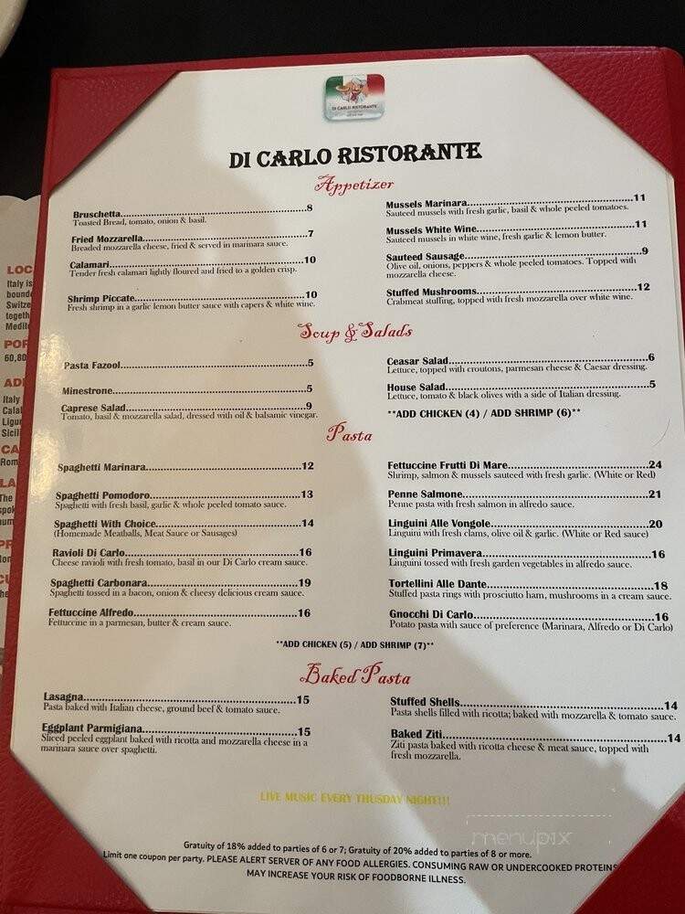 Di Carlo Restaurant - Kissimmee, FL menu_pic