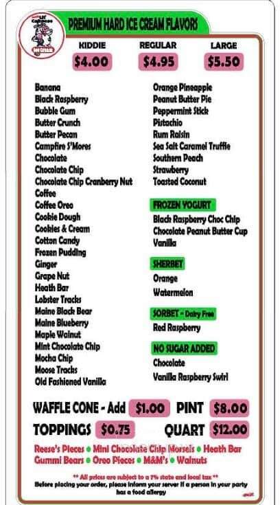 Lil' Caboose Ice Cream - South Yarmouth, MA menu_pic