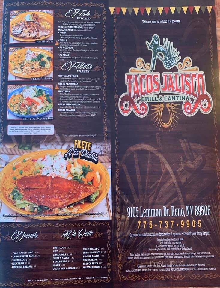 Tacos Jalisco Mariscos & Cantina - Reno, NV menu_pic