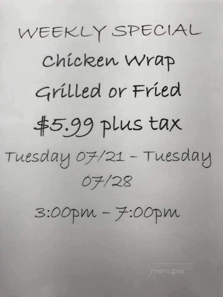 Black Hawk Truck Stop - Ackerman, MS menu_pic