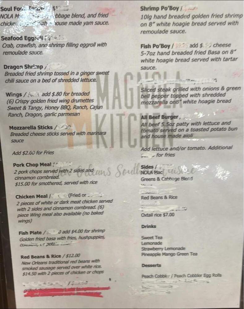 Magnola Kitchen - Jacksonville, FL menu_pic