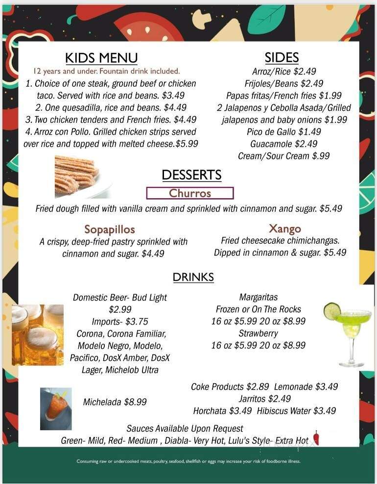 Lulu's Tacos - Richmond, IN menu_pic