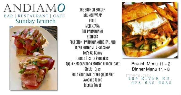 Andiamo Restaurant + Bar + Cafe - Andover, MA menu_pic