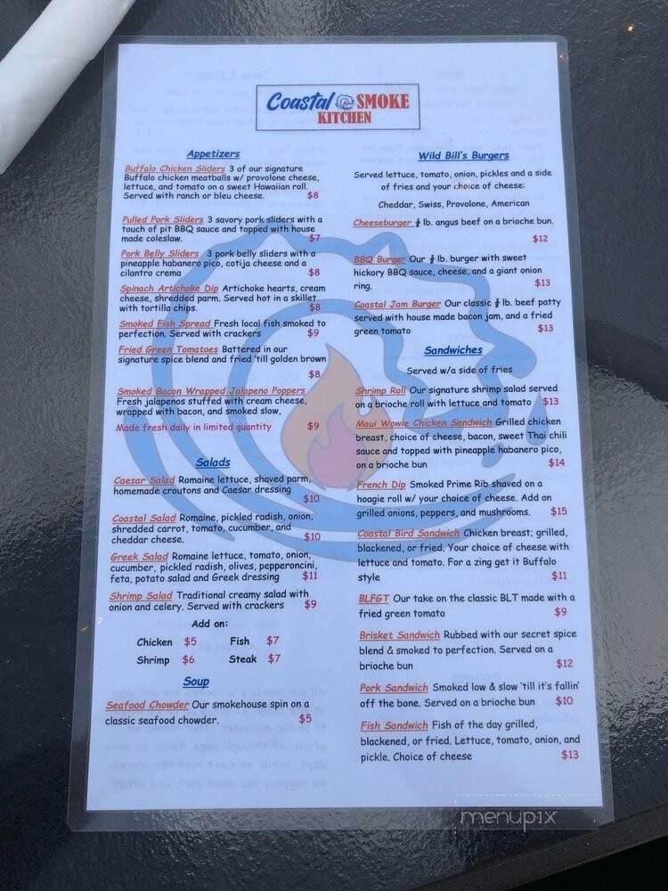 Coastal Smoke Kitchen - Hudson, FL menu_pic