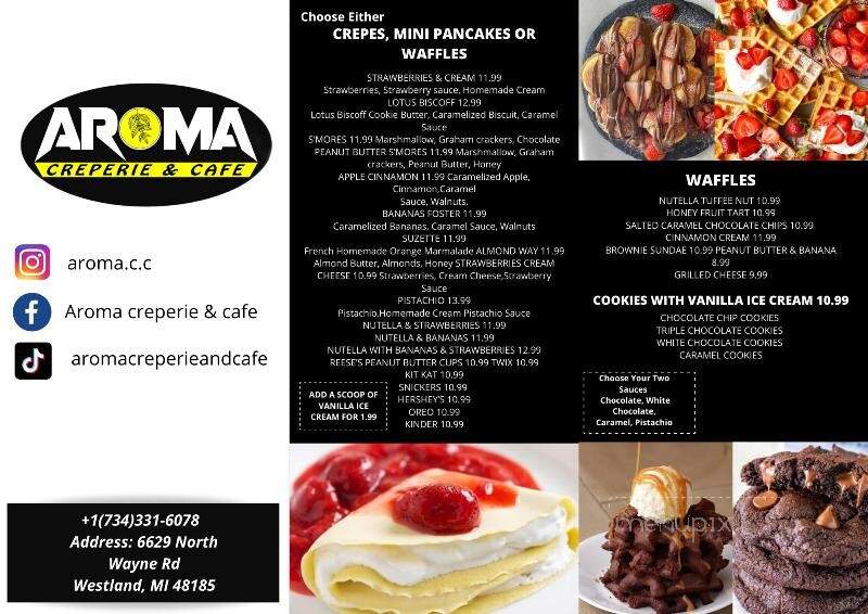 Aroma Creperie & Cafe - Westland, MI menu_pic