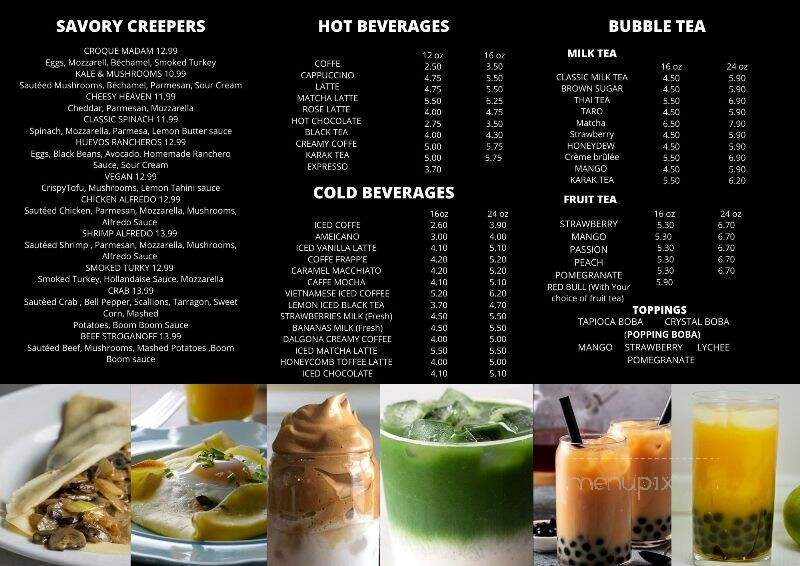 Aroma Creperie & Cafe - Westland, MI menu_pic