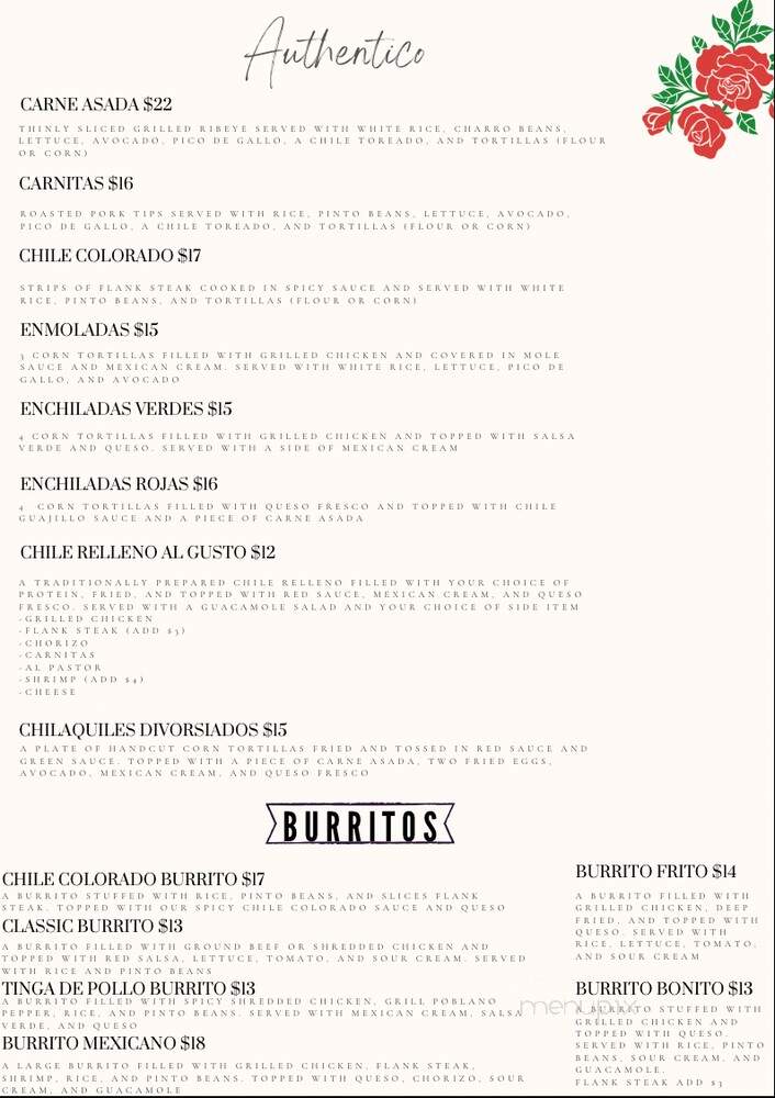 Besitos Mexican Kitchen - Birmingham, AL menu_pic