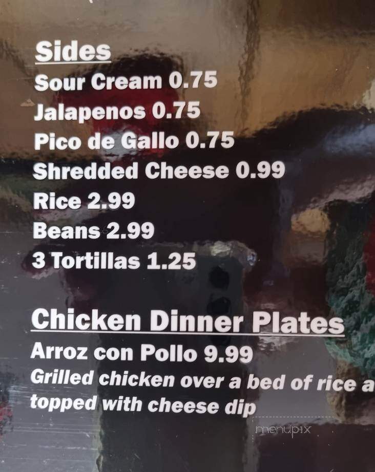 La Fiesta Mexicana - Seagrove, NC menu_pic