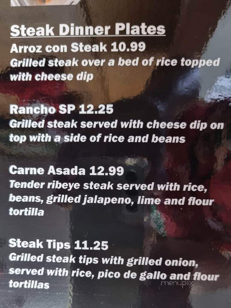 La Fiesta Mexicana - Seagrove, NC menu_pic