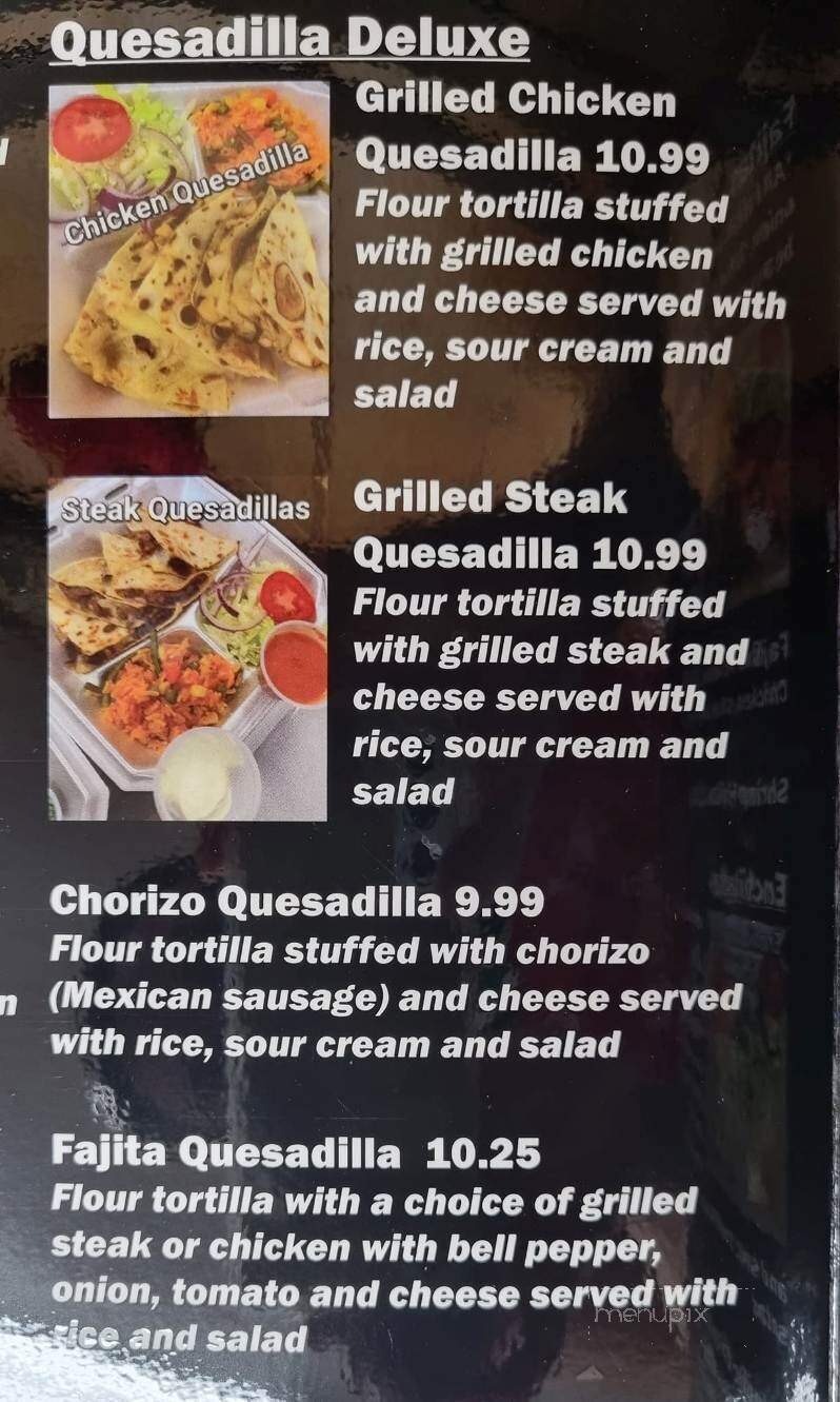La Fiesta Mexicana - Seagrove, NC menu_pic