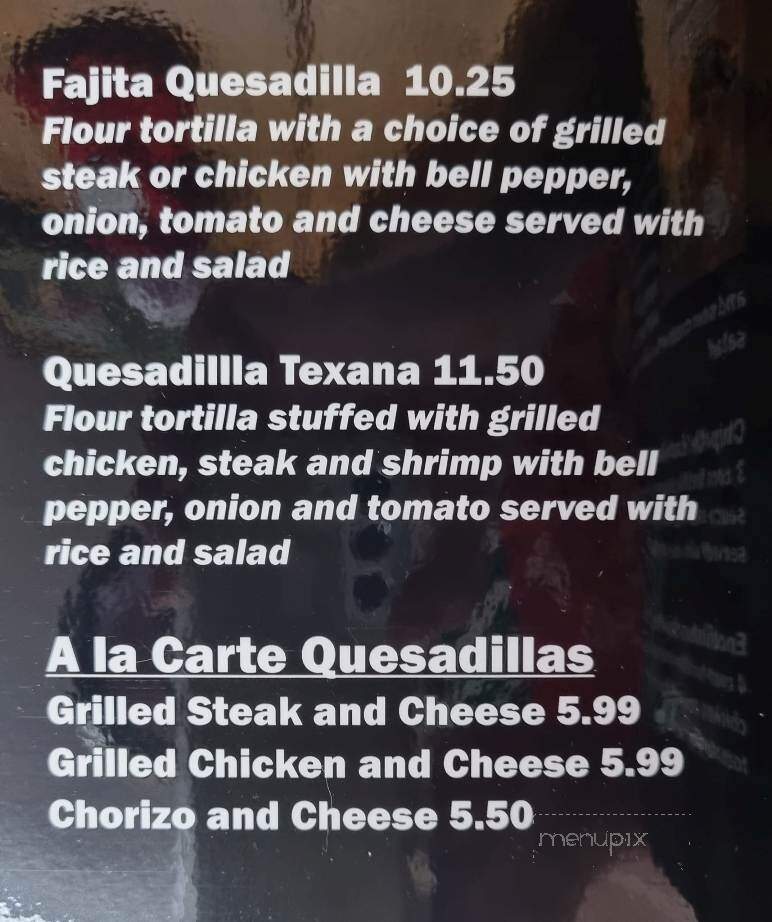 La Fiesta Mexicana - Seagrove, NC menu_pic