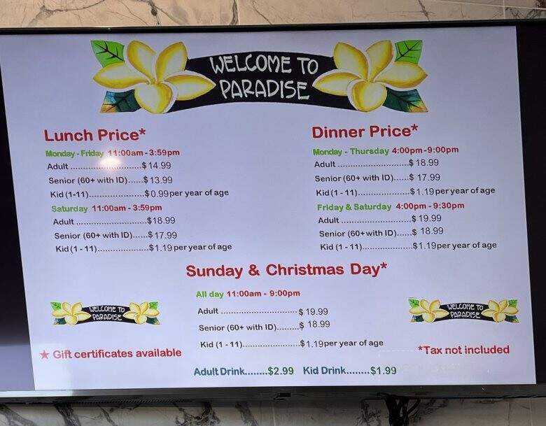 Paradise Buffet - Bell Gardens, CA menu_pic