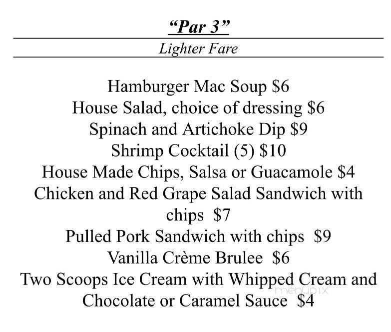 North Country Golf Club - Rouses Point, NY menu_pic