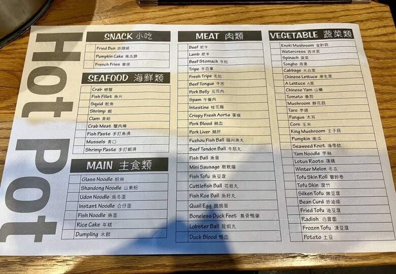 LaoJie Hotpot - Brooklyn, NY menu_pic