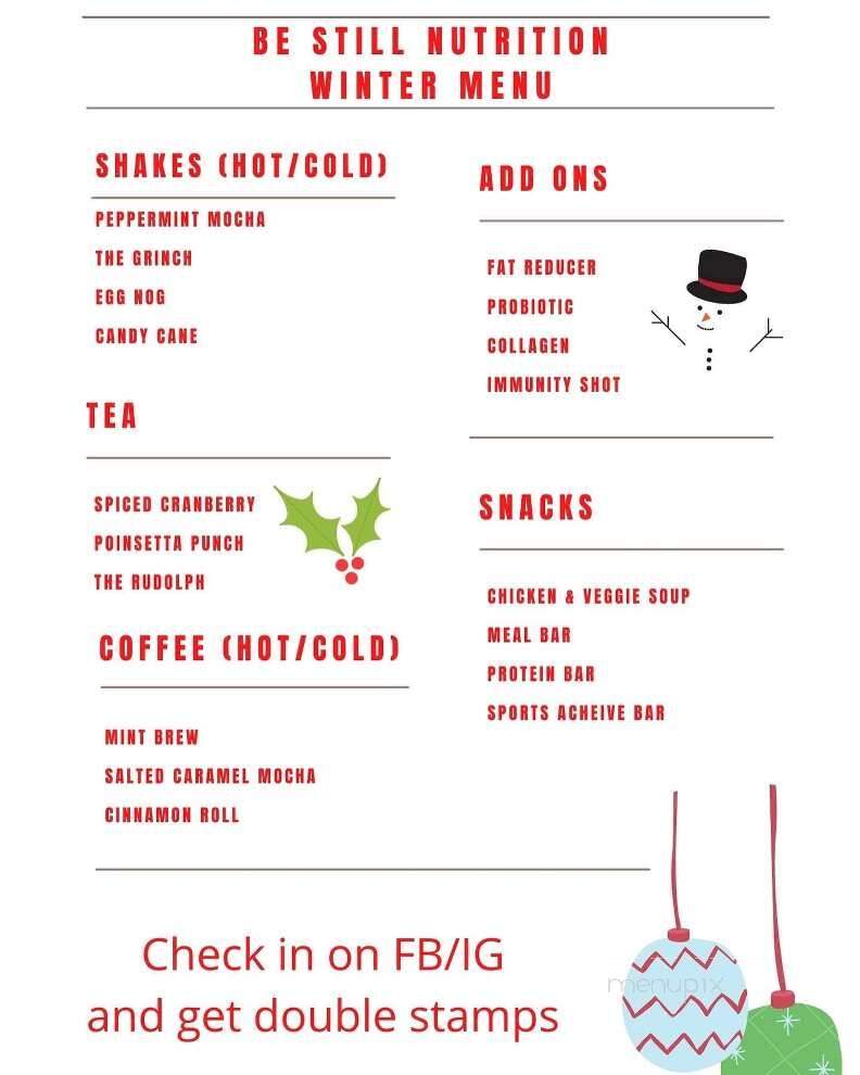 Be Still Nutrition - Hatfield, PA menu_pic