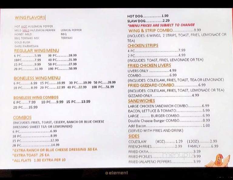 Nelson's Wings - Wedowee, AL menu_pic