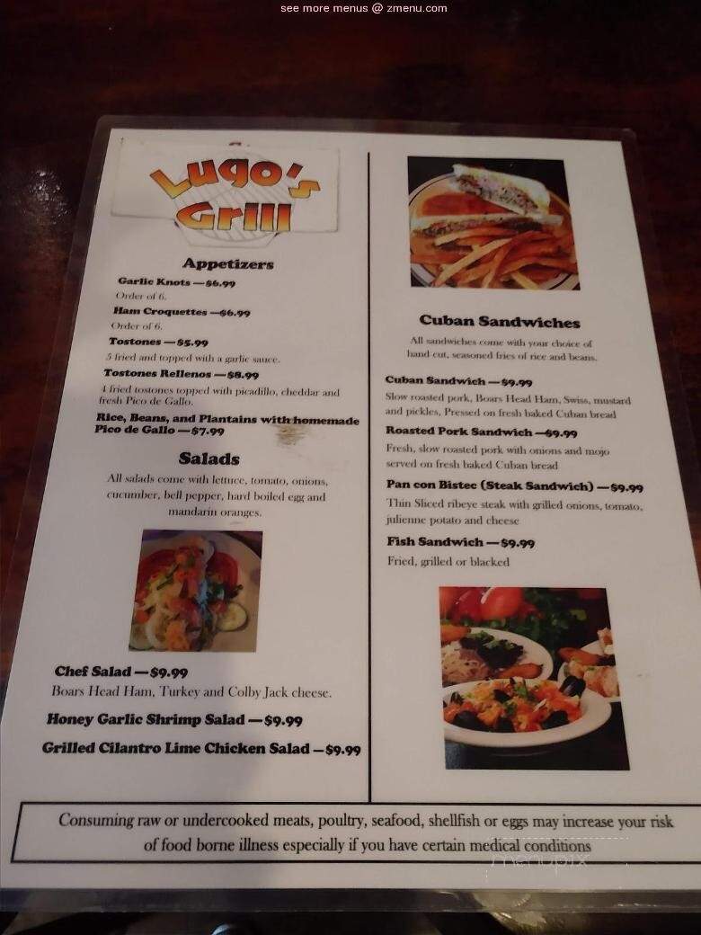 Lugo's Grill - Dunnellon, FL menu_pic