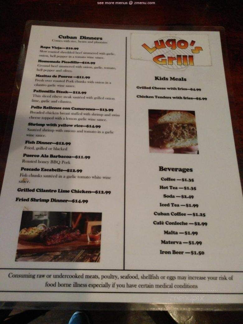 Lugo's Grill - Dunnellon, FL menu_pic
