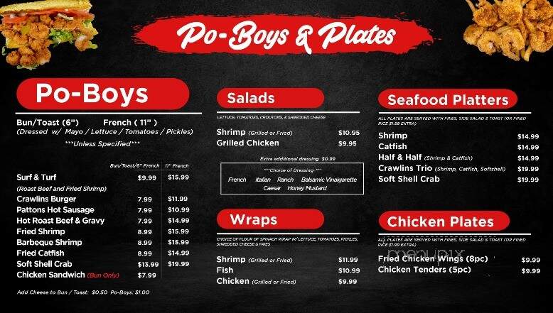 Crawlins Seafood - Terrytown, LA menu_pic