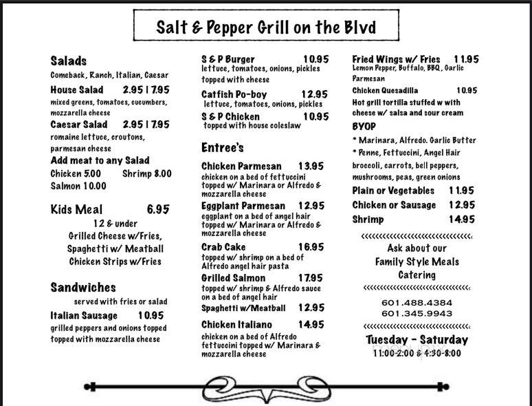 Salt and Pepper Grill on the Blvd - Clinton, MS