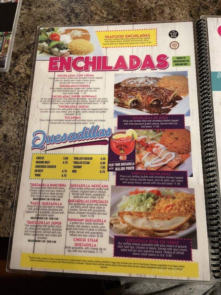Tequilas Tacos and Bar - Charlotte, NC menu_pic