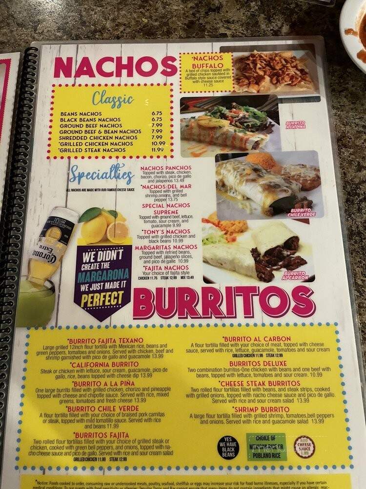 Tequilas Tacos and Bar - Charlotte, NC menu_pic