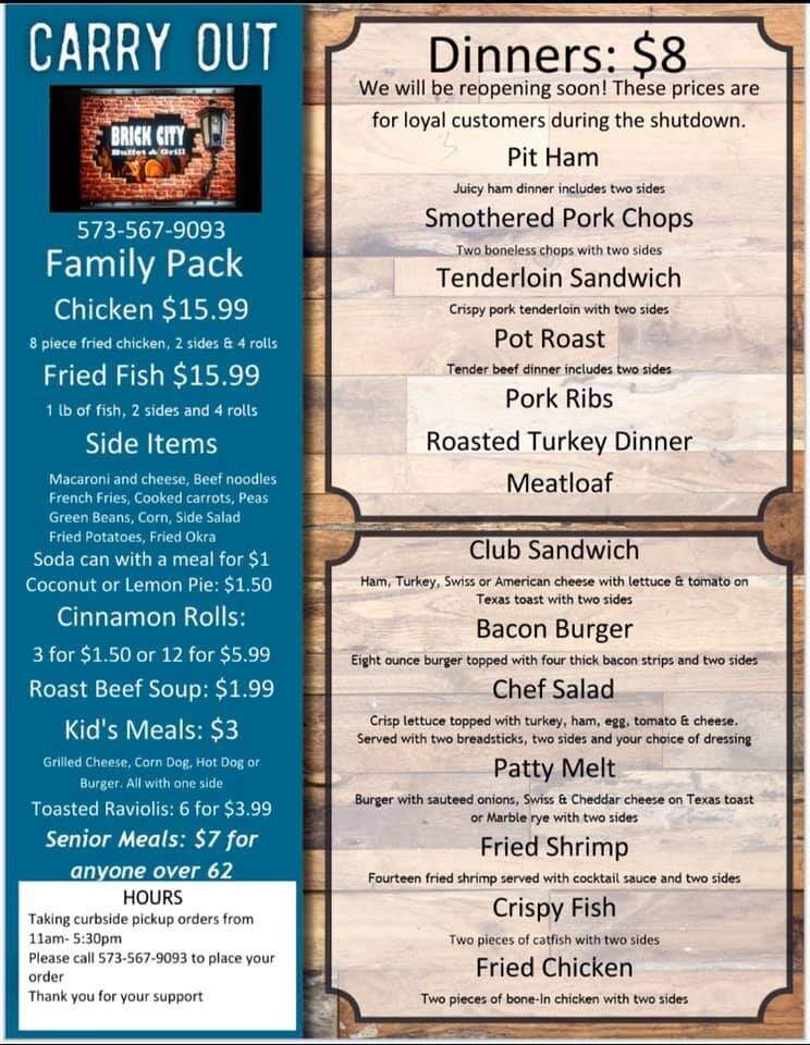 Brick City Buffett & Grill - Mexico, MO menu_pic
