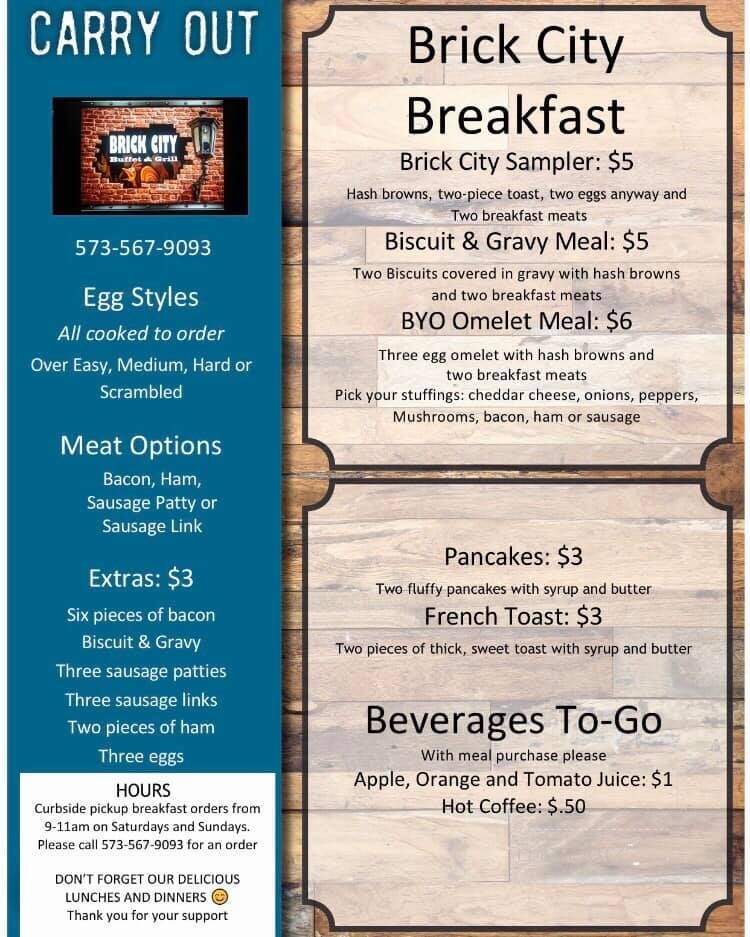 Brick City Buffett & Grill - Mexico, MO menu_pic