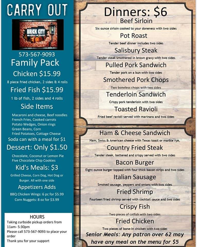 Brick City Buffett & Grill - Mexico, MO menu_pic