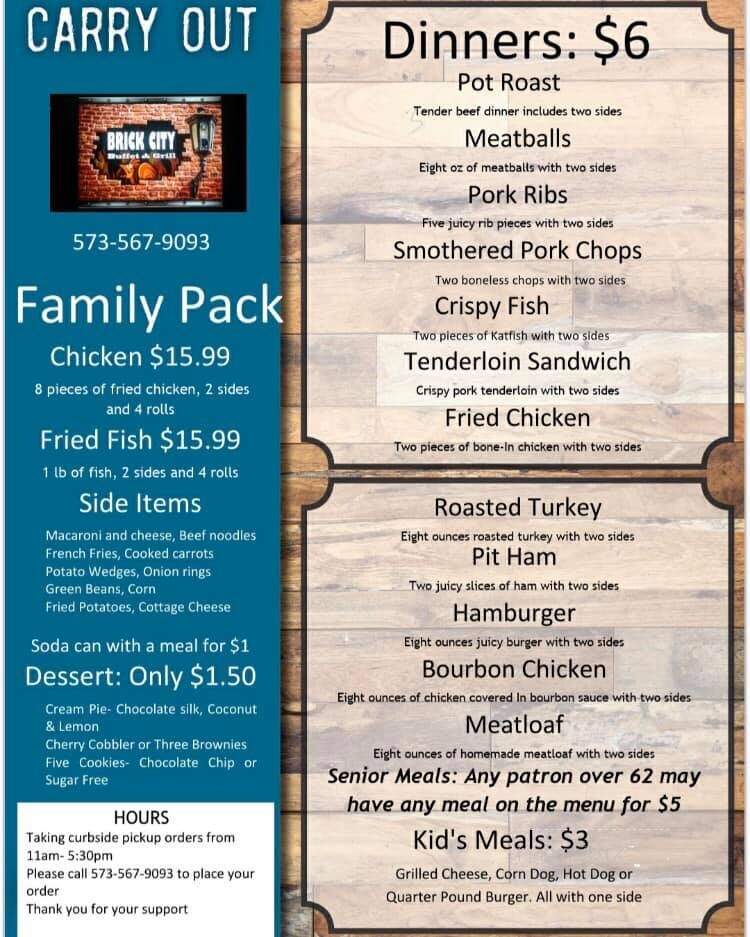 Brick City Buffett & Grill - Mexico, MO menu_pic