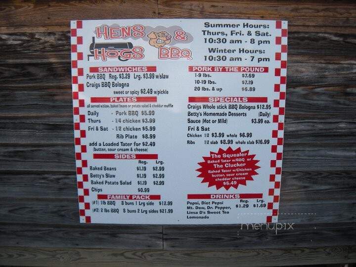 Hens & Hogs BBQ - Linden, TN menu_pic
