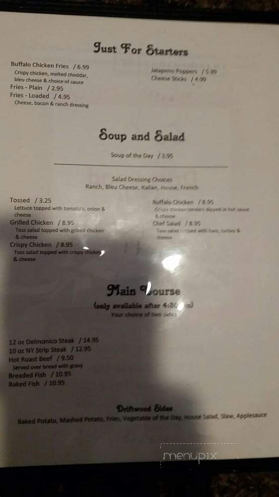 Driftwood Saloon & Grill - Driftwood, PA menu_pic