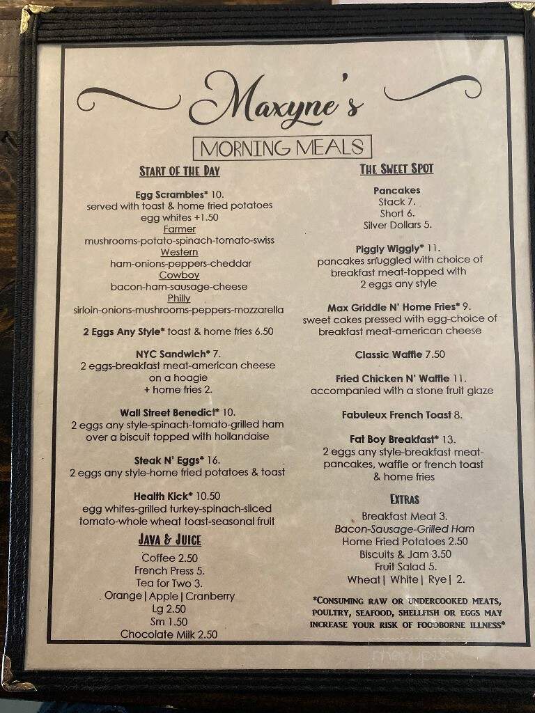 Maxyne's - Hartsville, SC menu_pic