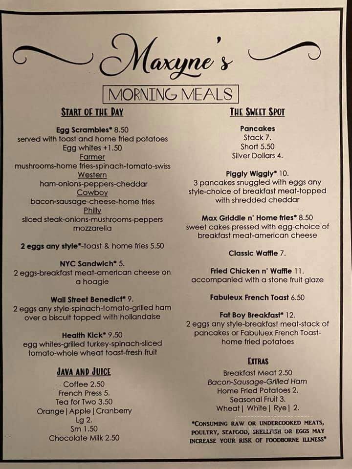 Maxyne's - Hartsville, SC menu_pic