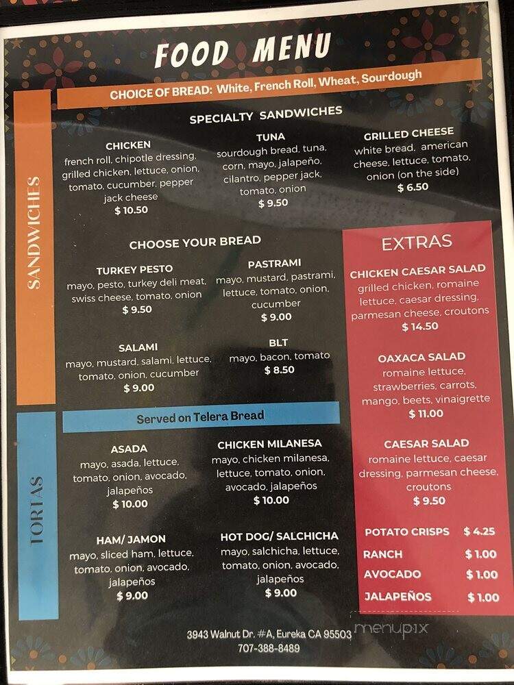 Mi Little Oaxaca Bakery and Cafe - Cutten, CA menu_pic