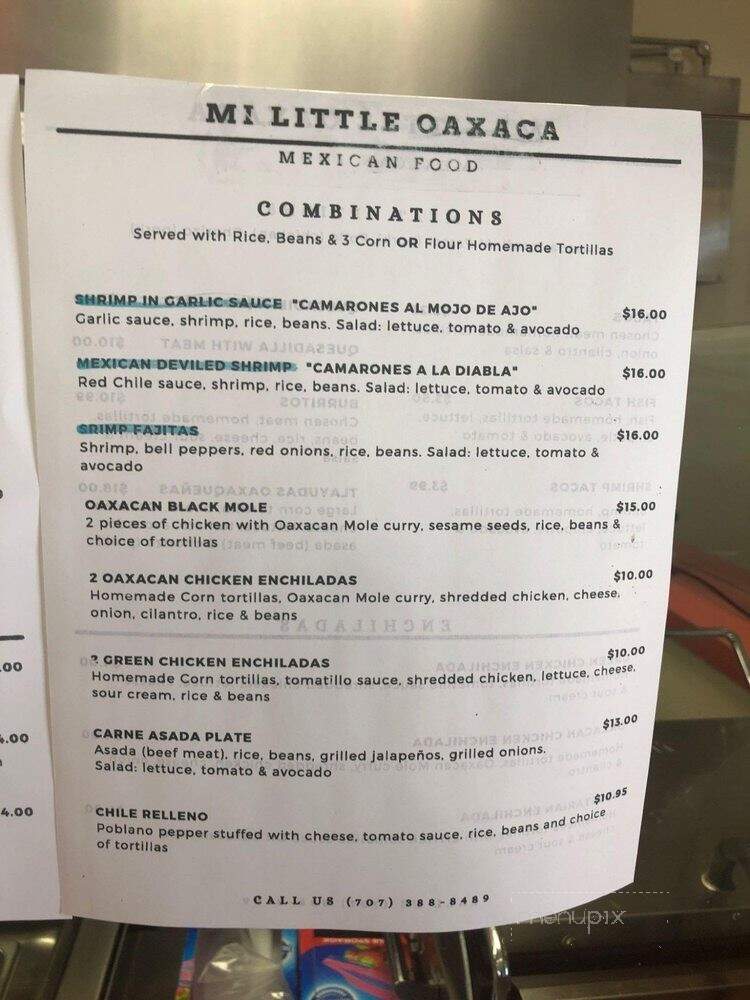 Mi Little Oaxaca Bakery and Cafe - Cutten, CA menu_pic