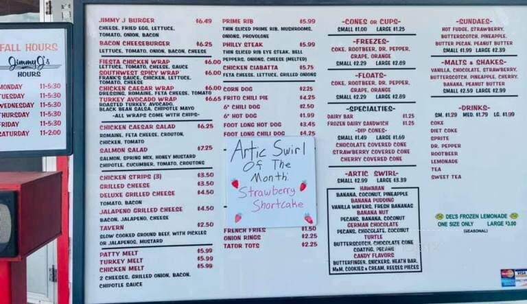 Jimmy J's Dairy Freeze - Ardmore, OK menu_pic