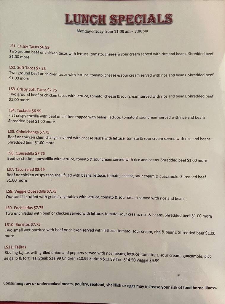 Los Reyes Mexican Grill - Clermont, FL menu_pic