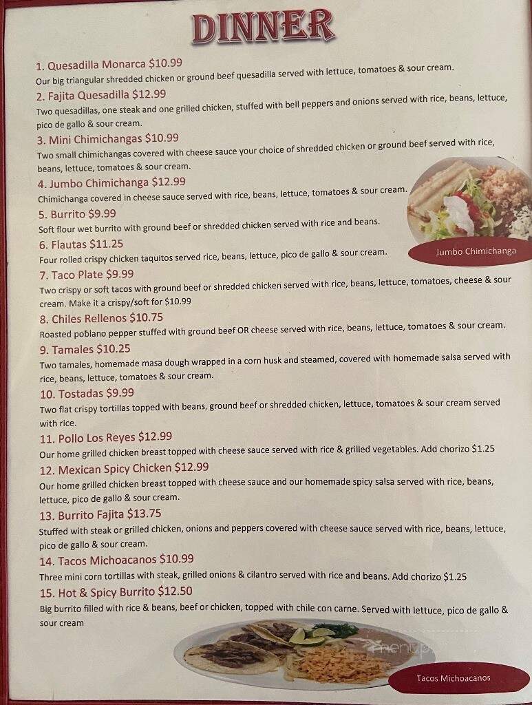 Los Reyes Mexican Grill - Clermont, FL menu_pic